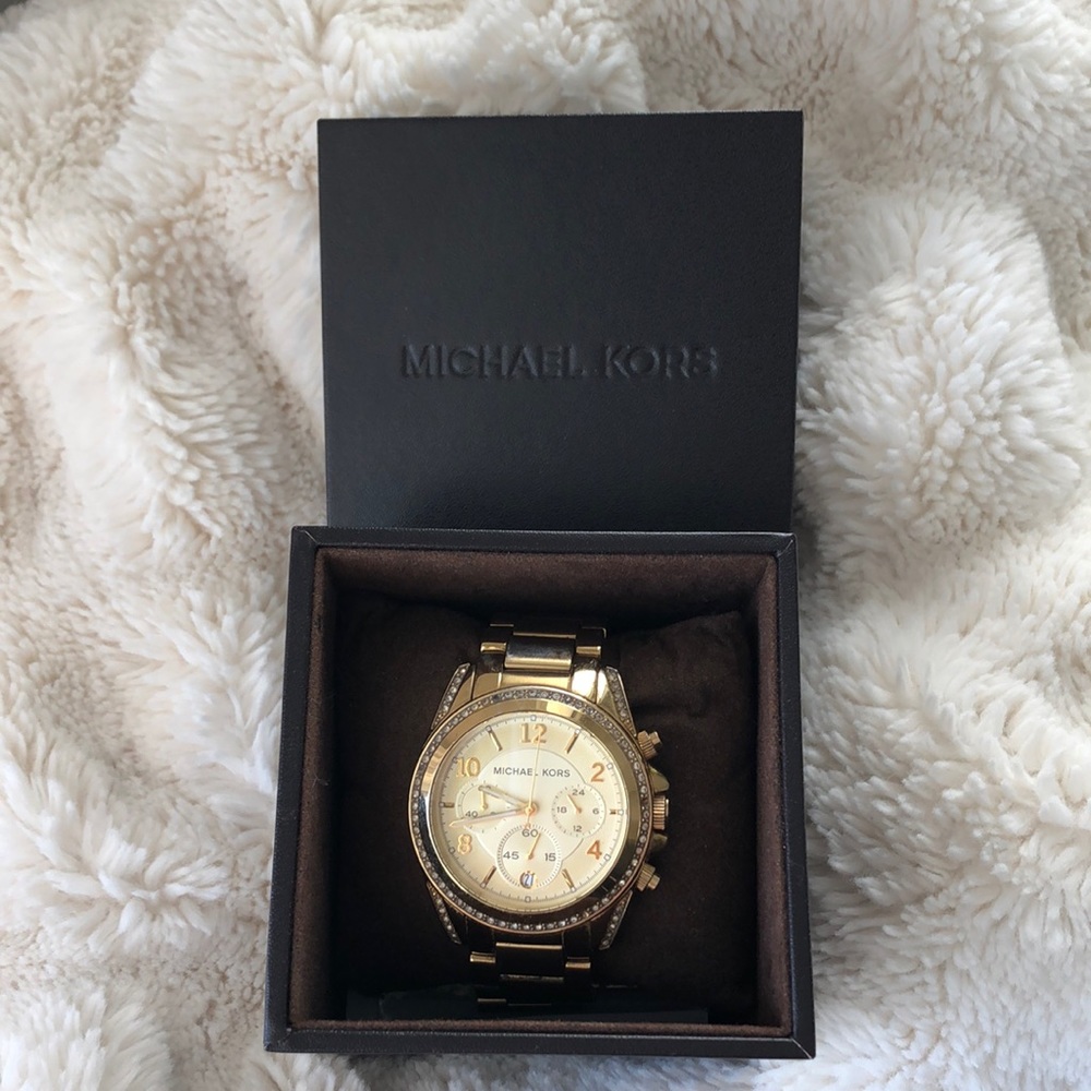 Michael Kors Gold and Crystal Face Watch